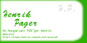 henrik pager business card